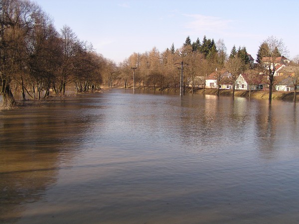Dačice 2005 - březnová povodeň